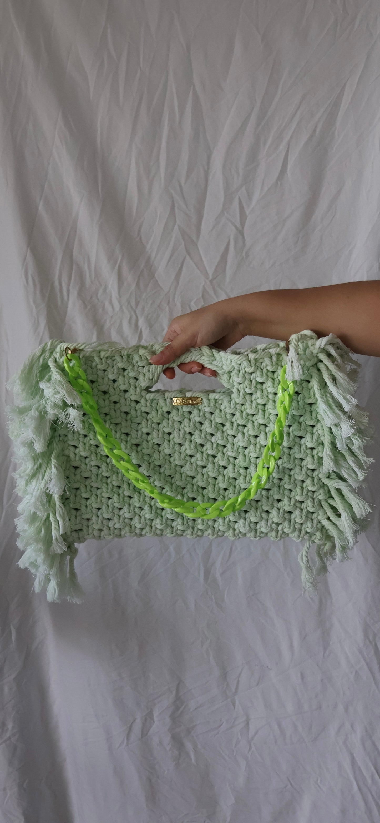 Bruna Macrame Bag (Lime)