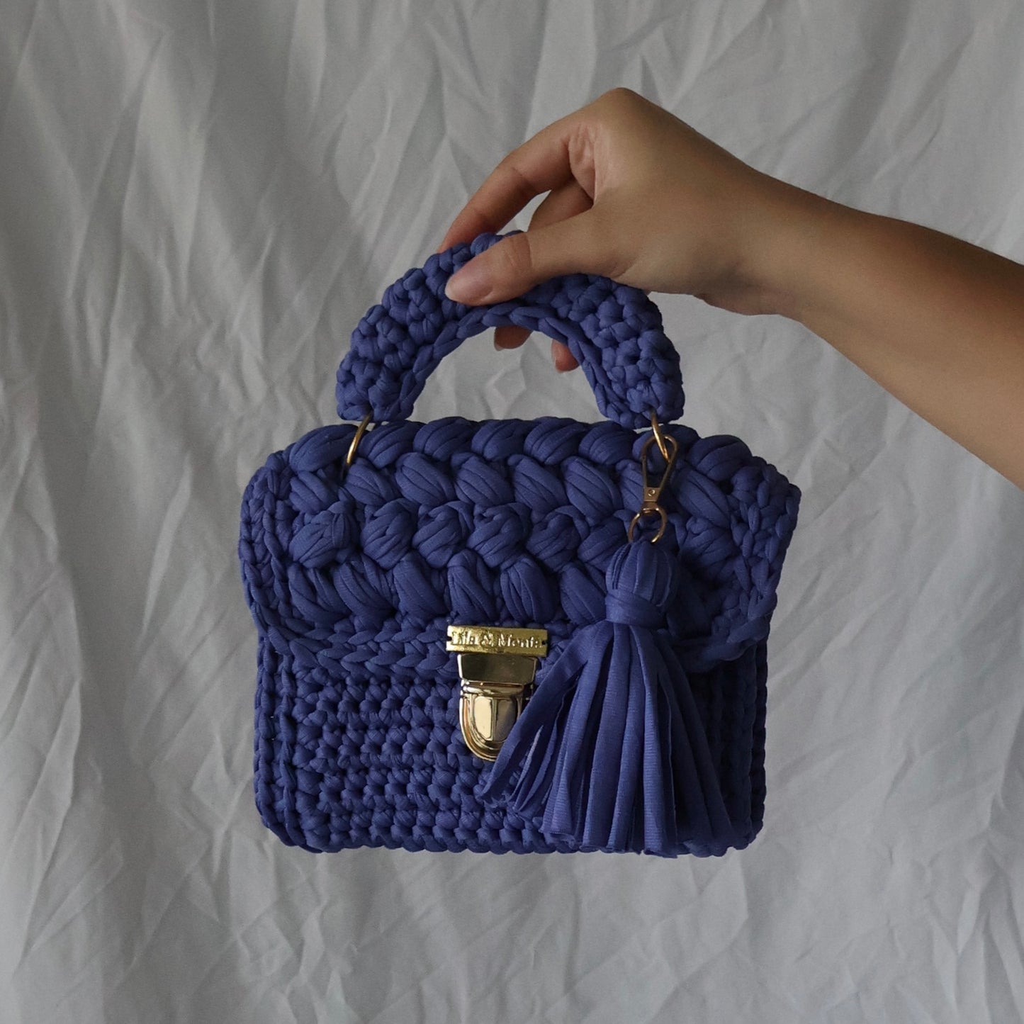 Ottilie Crochet Bag- Perrywinkle