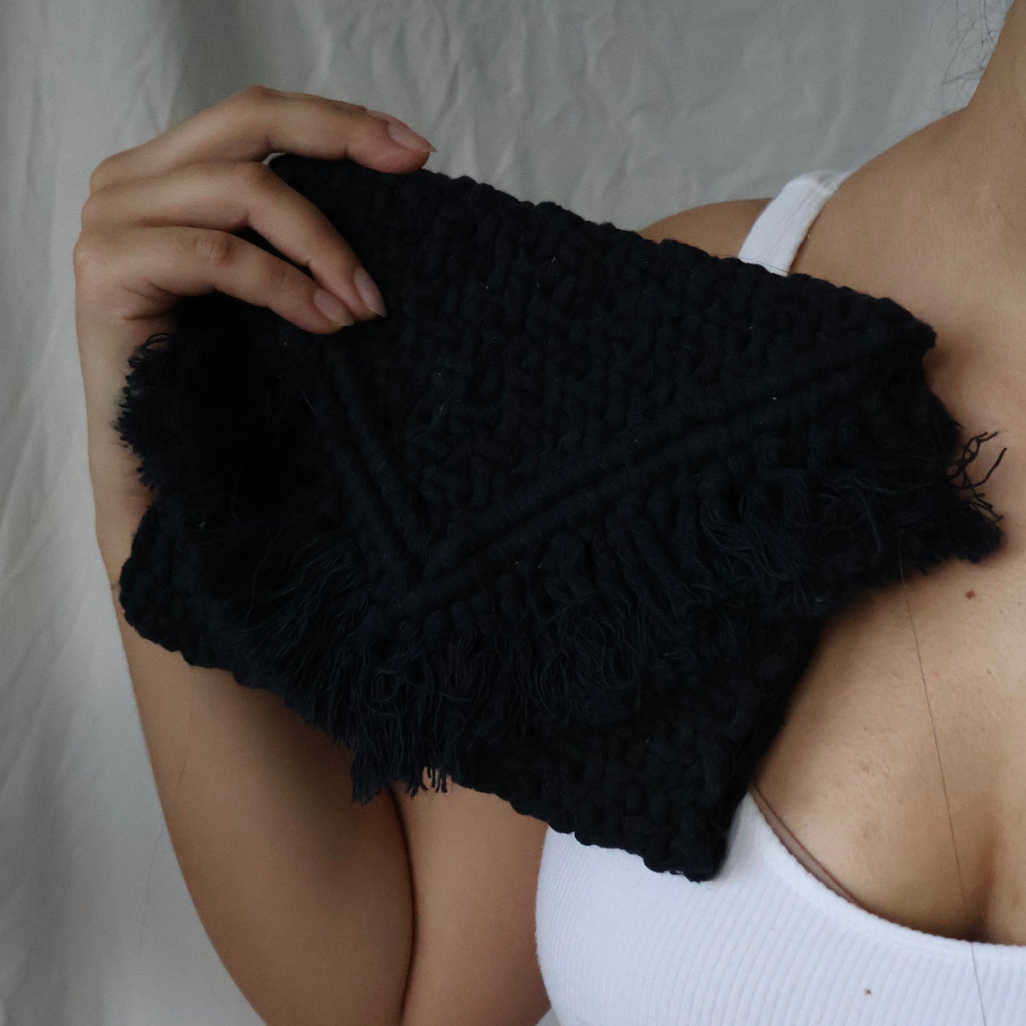 Anya Macrame Clutch (MIDNIGHT)