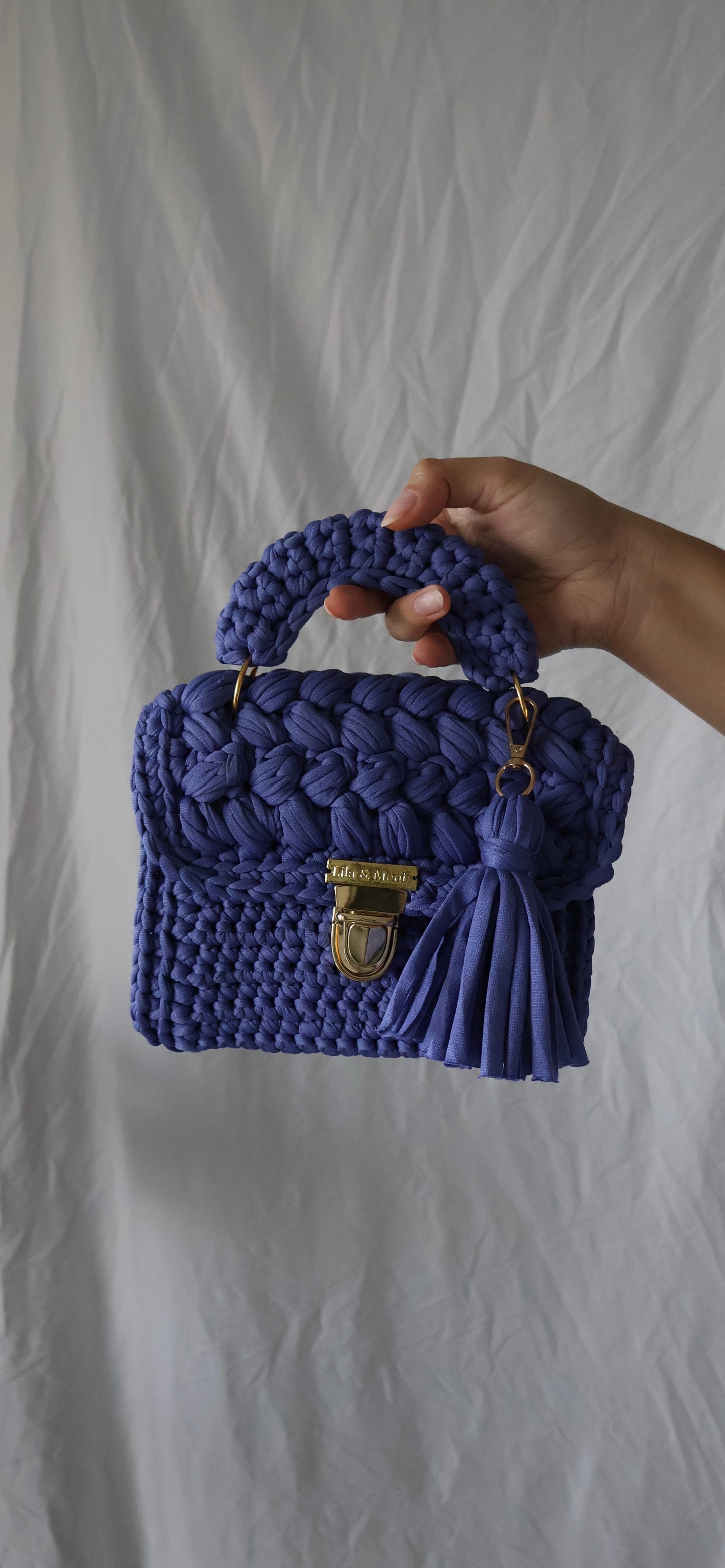 Ottilie Crochet Bag- Perrywinkle