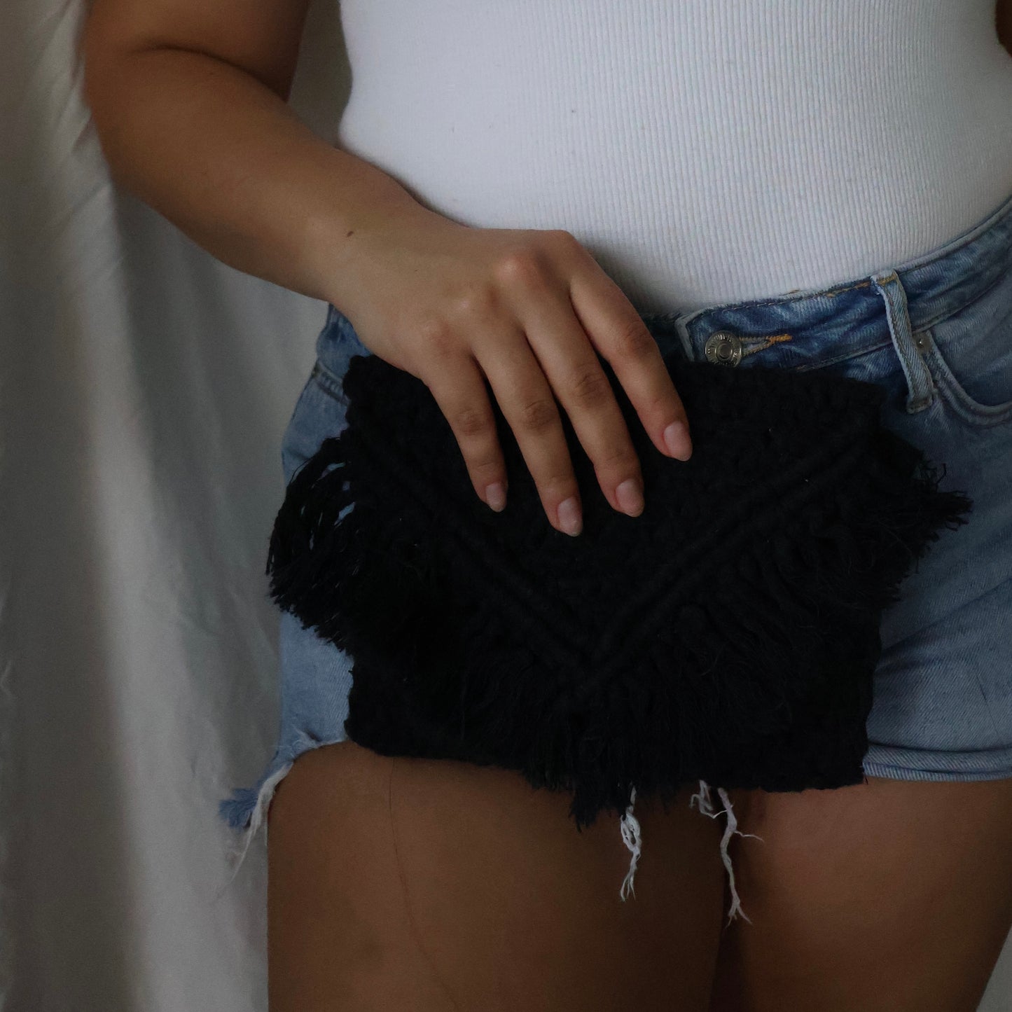 Anya Macrame Clutch (MIDNIGHT)