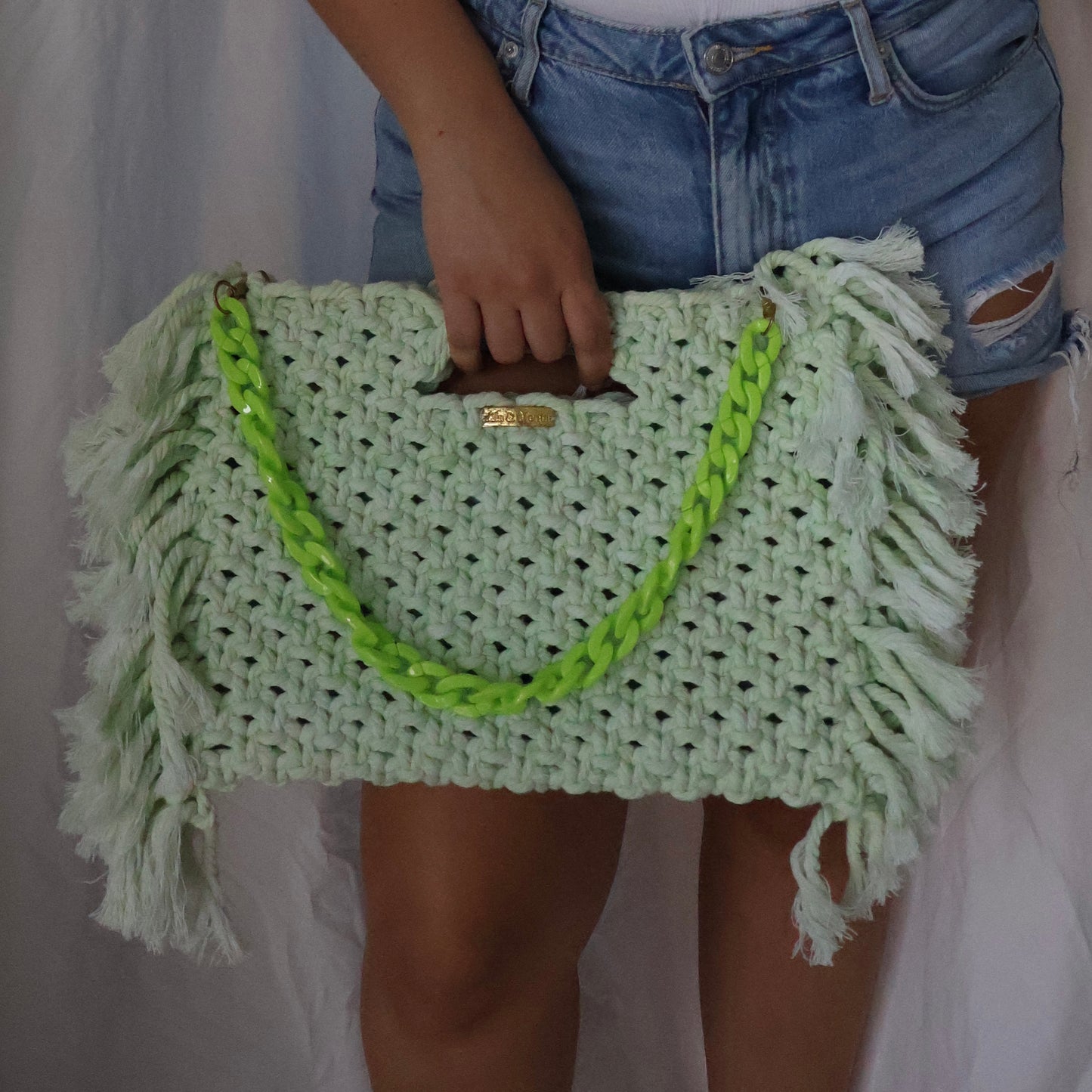 Bruna Macrame Bag (Lime)