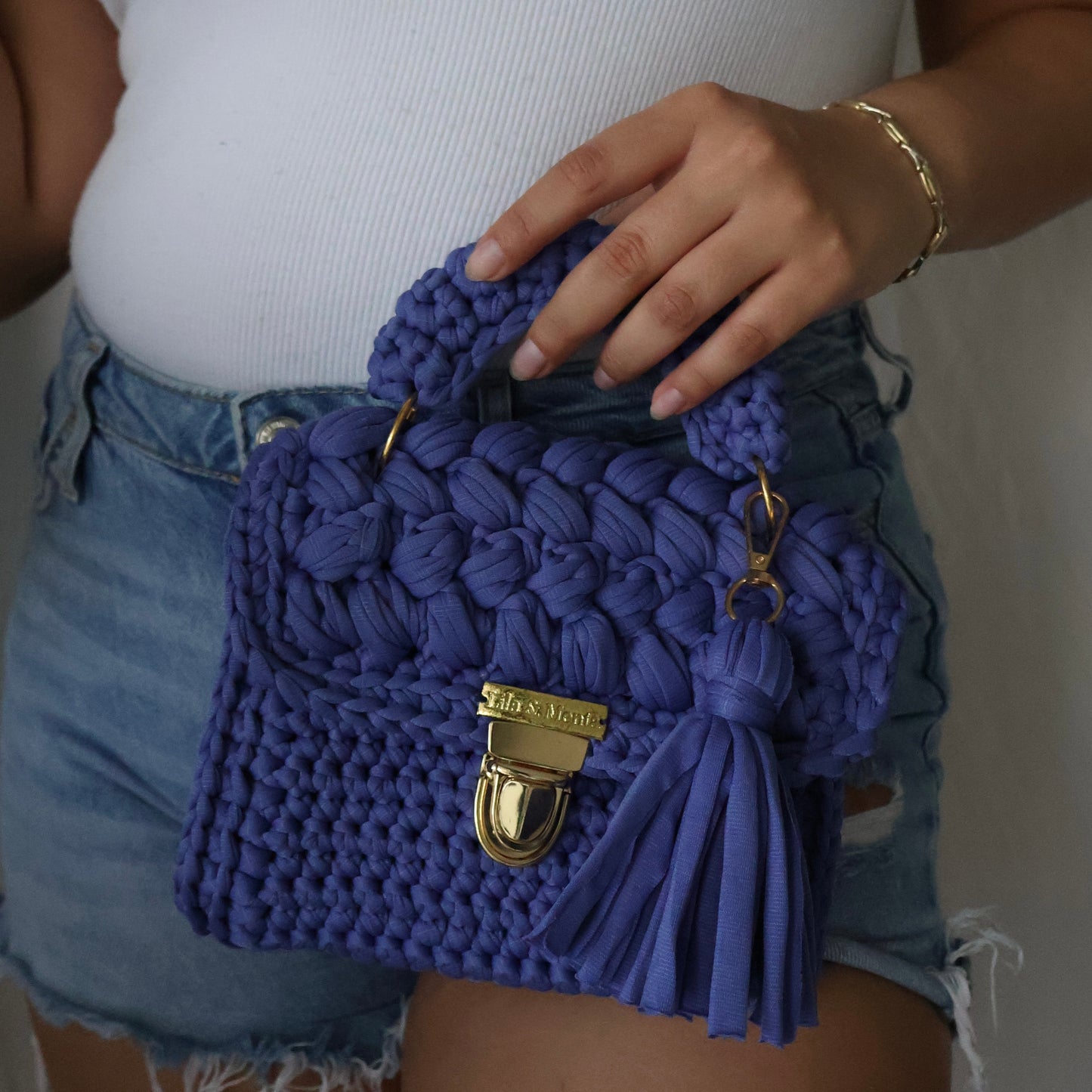 Ottilie Crochet Bag- Perrywinkle