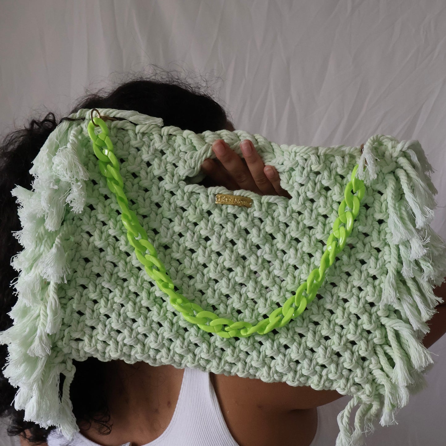 Bruna Macrame Bag (Lime)