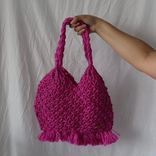 Caleira Macrame Bag- Pink