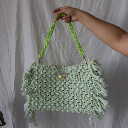 Bruna Macrame Bag (Lime)