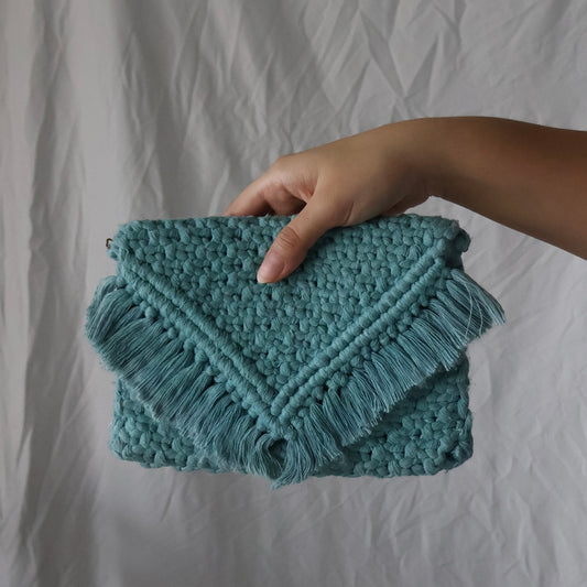 Anya Macrame Clutch (Teal)