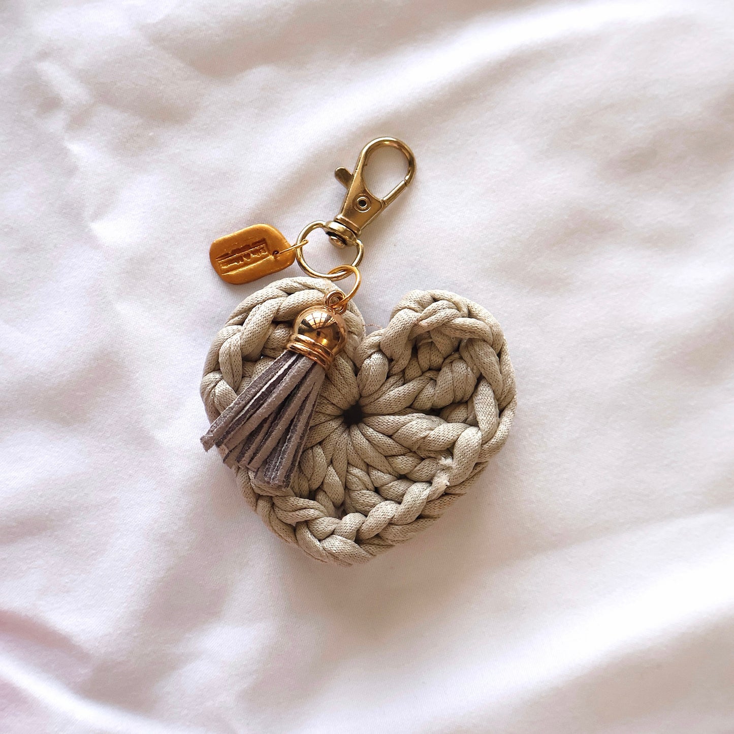 Heart Crochet Keychain (Grey)