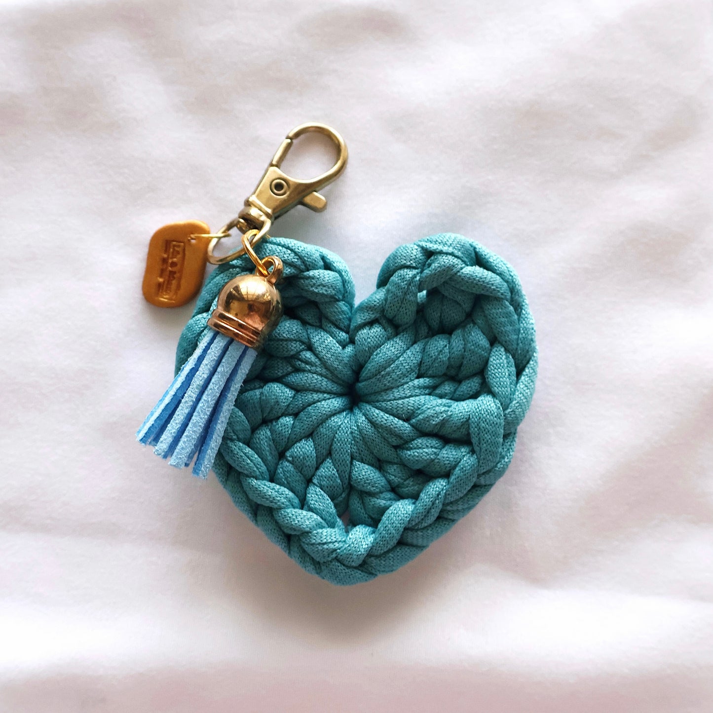 Heart Crochet Keychain (Turquoise)