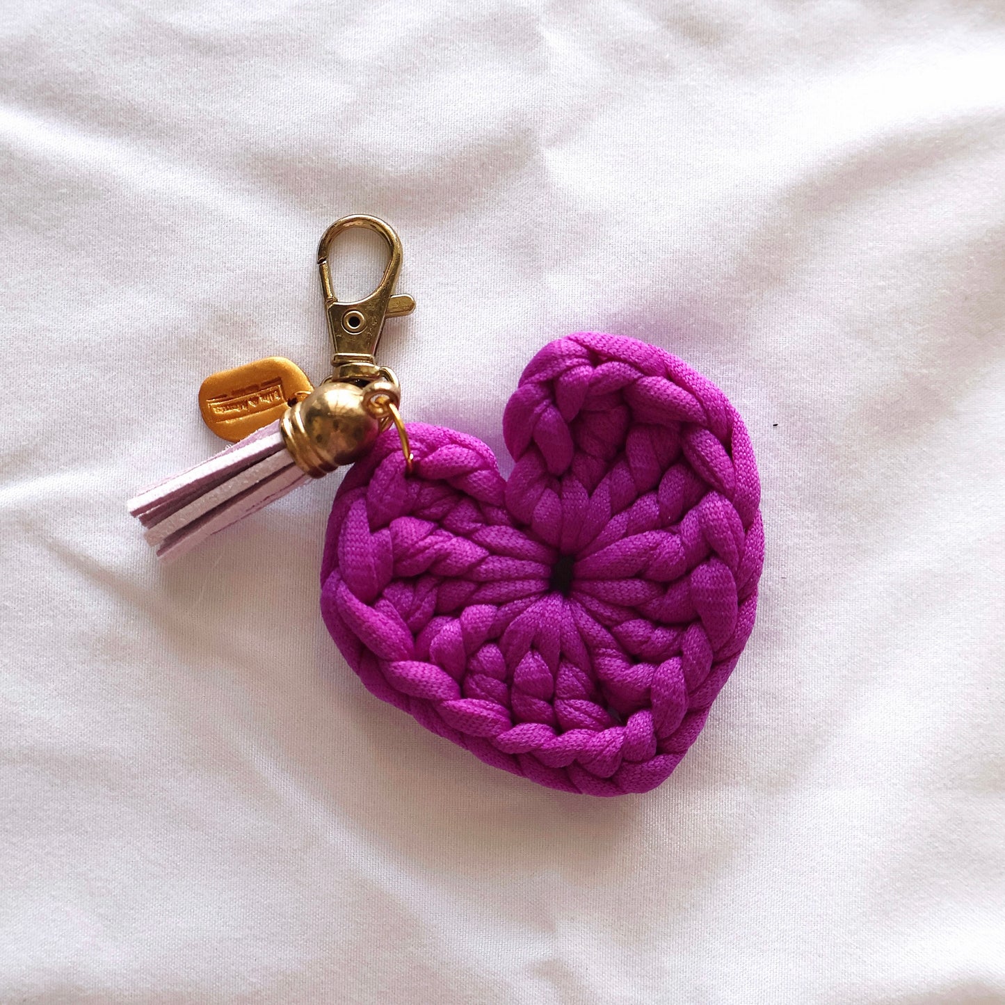 Heart Crochet Keychain (Magenta)