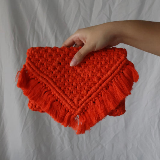 Anya Macrame Clutch (Orange)