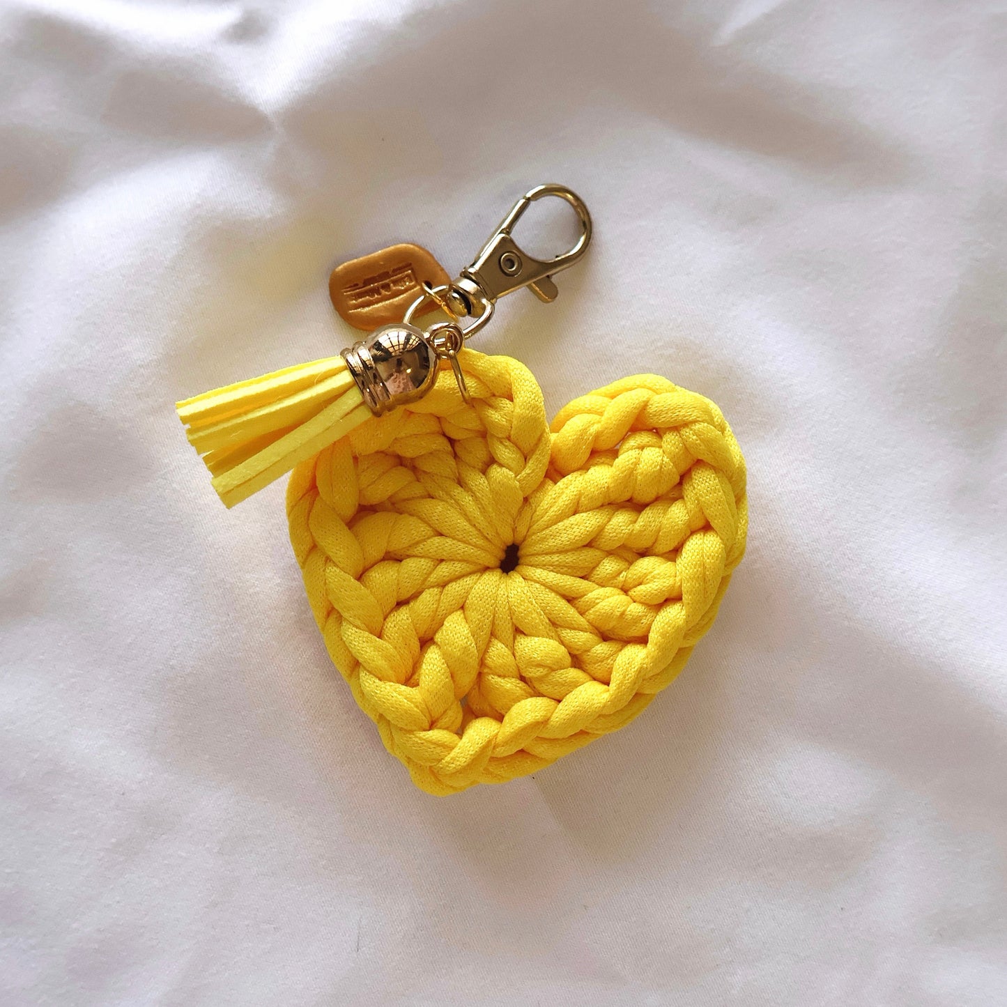 Heart Crochet Keychain (Yellow)