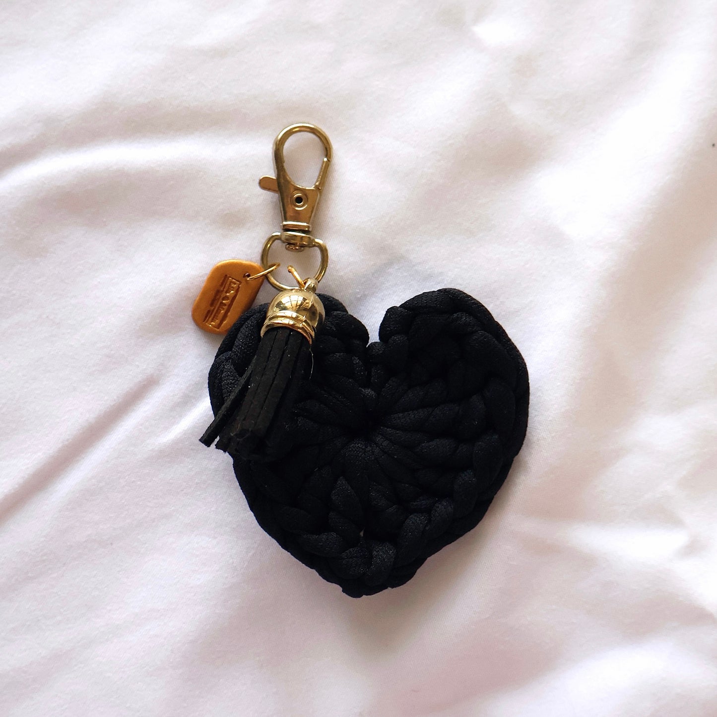 Heart Crochet Keychain (Black)