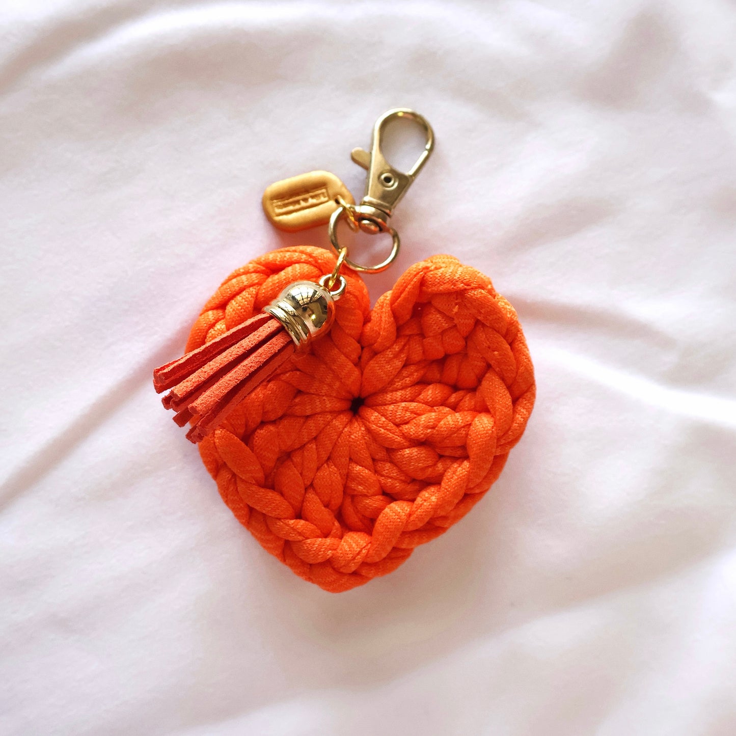 Heart Crochet Keychain (Orange)