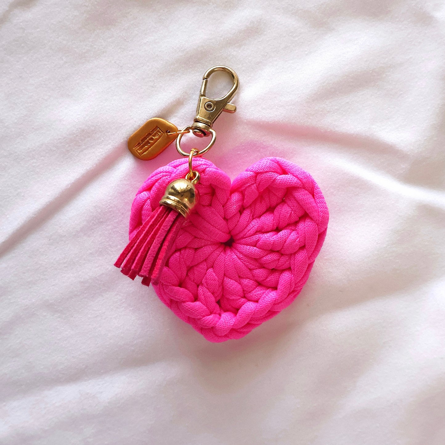 Heart Crochet Keychain (Pink)